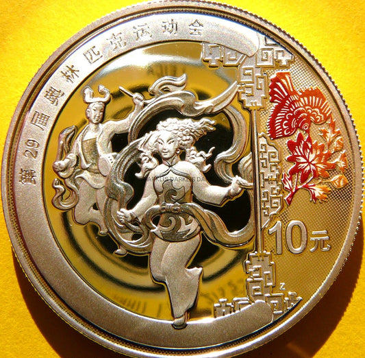 10 YUAN CHINY 2008 TANCERZ YANGTZE OLIMPIADA PEKIN KOLOR