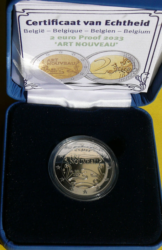 2 EURO BELGIA 2023 ART NOUVEAU SECESJA SZTUKA PROOF