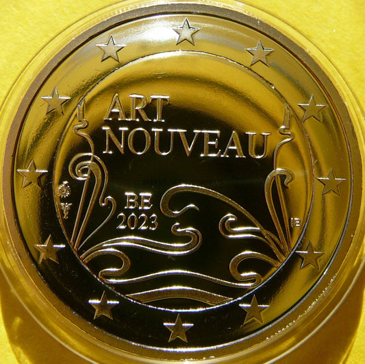 2 EURO BELGIA 2023 ART NOUVEAU SECESJA SZTUKA PROOF