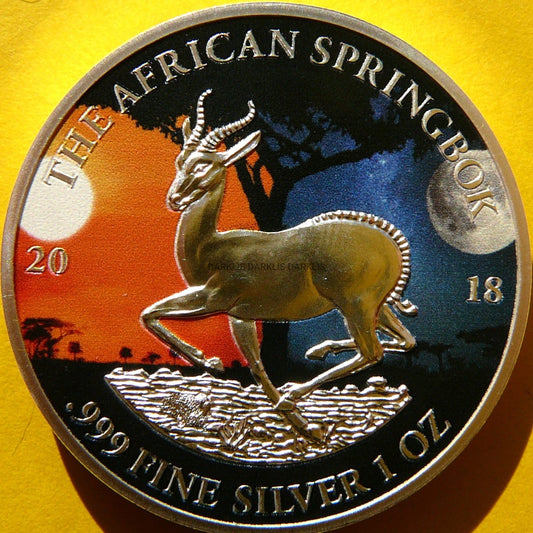 1000 FRANK GABON 2018 ANTYLOPA SPRINGBOK Ag Oz KOLOR