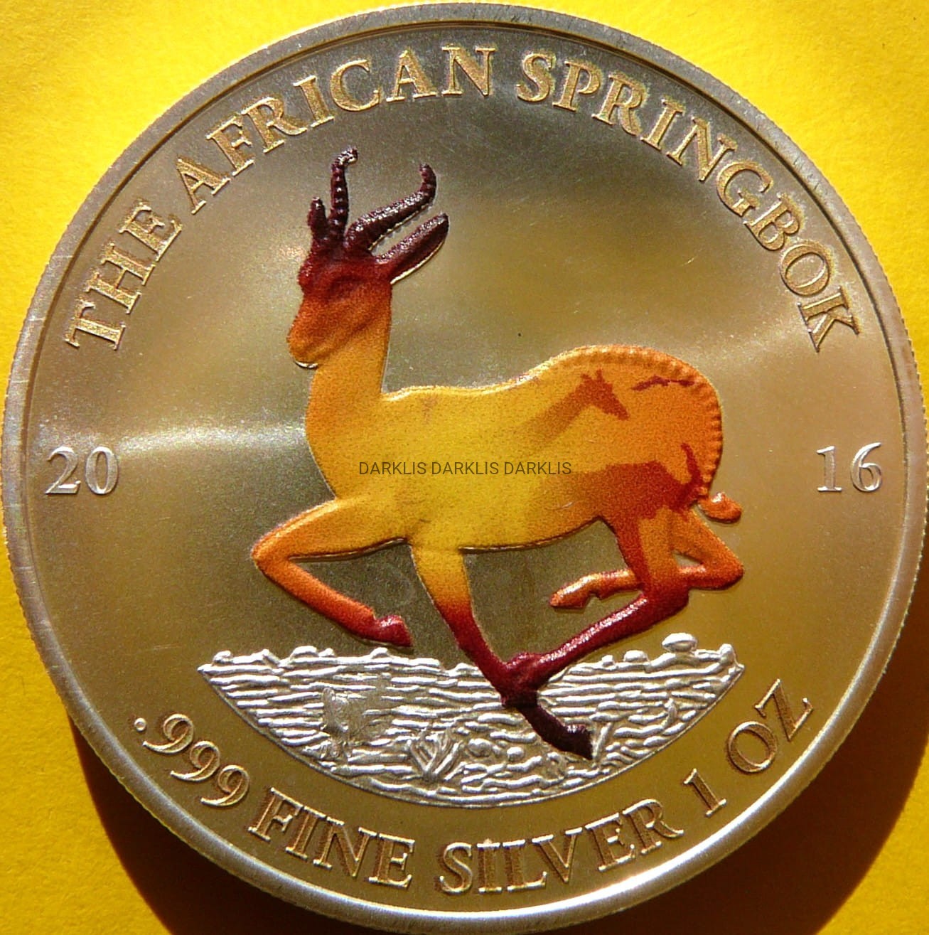 1000 FRANK GABON 2016 ANTYLOPA SPRINGBOK Ag Oz KOLOR