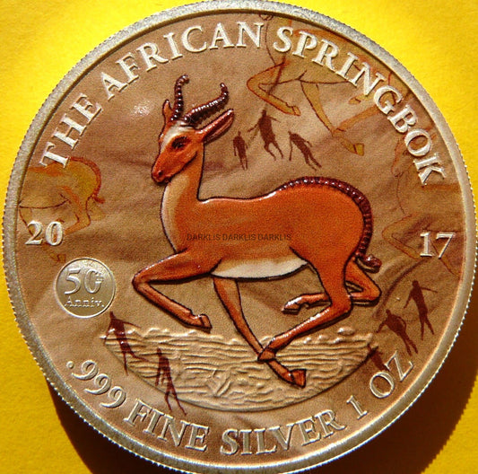 1000 FRANK GABON 2017 ANTYLOPA SPRINGBOK Ag Oz KOLOR