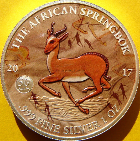 1000 FRANK GABON 2017 ANTYLOPA SPRINGBOK Ag Oz KOLOR