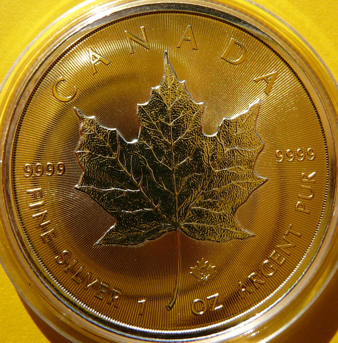 5$ KANADA 2014 LIŚĆ KLONU MAPLE LEAF Ag/Au Oz PLATYNA