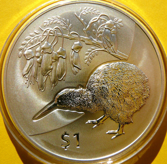 1$ NOWA ZELANDIA 2012 PTAK KIWI SREBRO 999 UNCJA