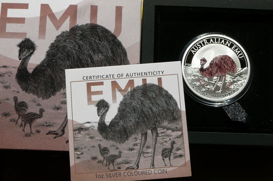 1$ AUSTRALIA 2024 STRUŚ EMU SREBRO UNCJA KOLOR