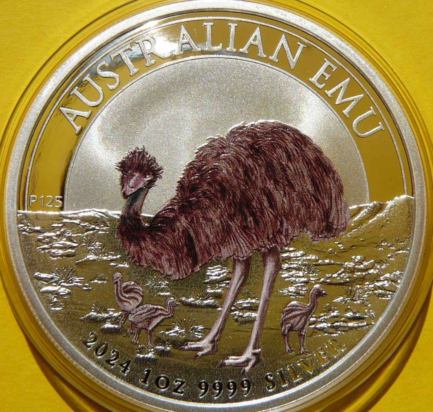 1$ AUSTRALIA 2024 STRUŚ EMU SREBRO UNCJA KOLOR