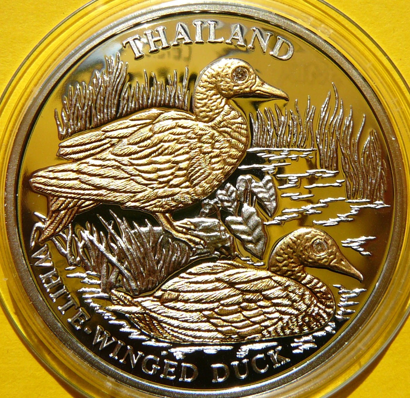 10$ LIBERIA 2005 PIŻMÓWKA MALAJSKA TAJLANDIA Ag +BRYLANT