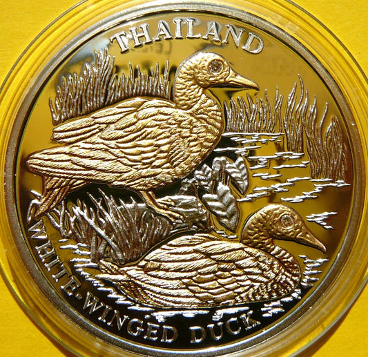 10$ LIBERIA 2005 PIŻMÓWKA MALAJSKA TAJLANDIA Ag +BRYLANT