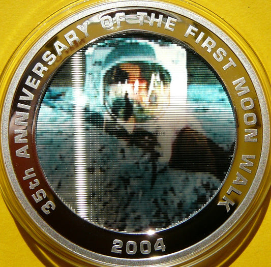 1$ AUSTRALIA 2004 PIERWSZY SPACER KSIĘŻYCOWY HOLOGRAM