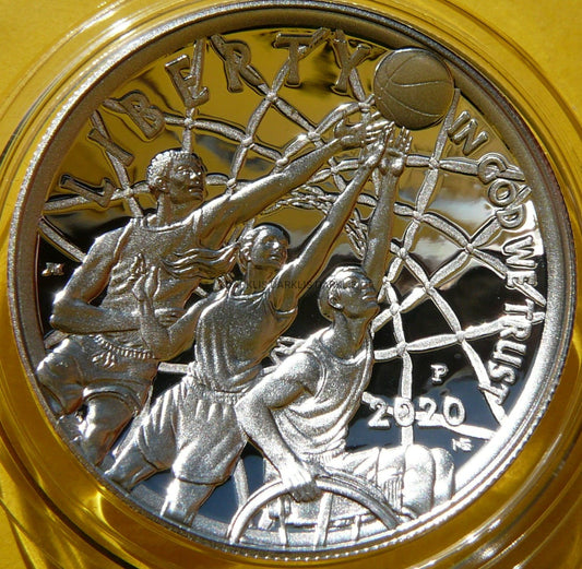 1$ USA 2020 P BASKETBALL GALERIA SŁAW KOSZYKÓWKI PROOF