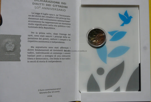 2 EURO SAN MARINO 2024 DEKLARACJA PRAW OBYWATELSKICH