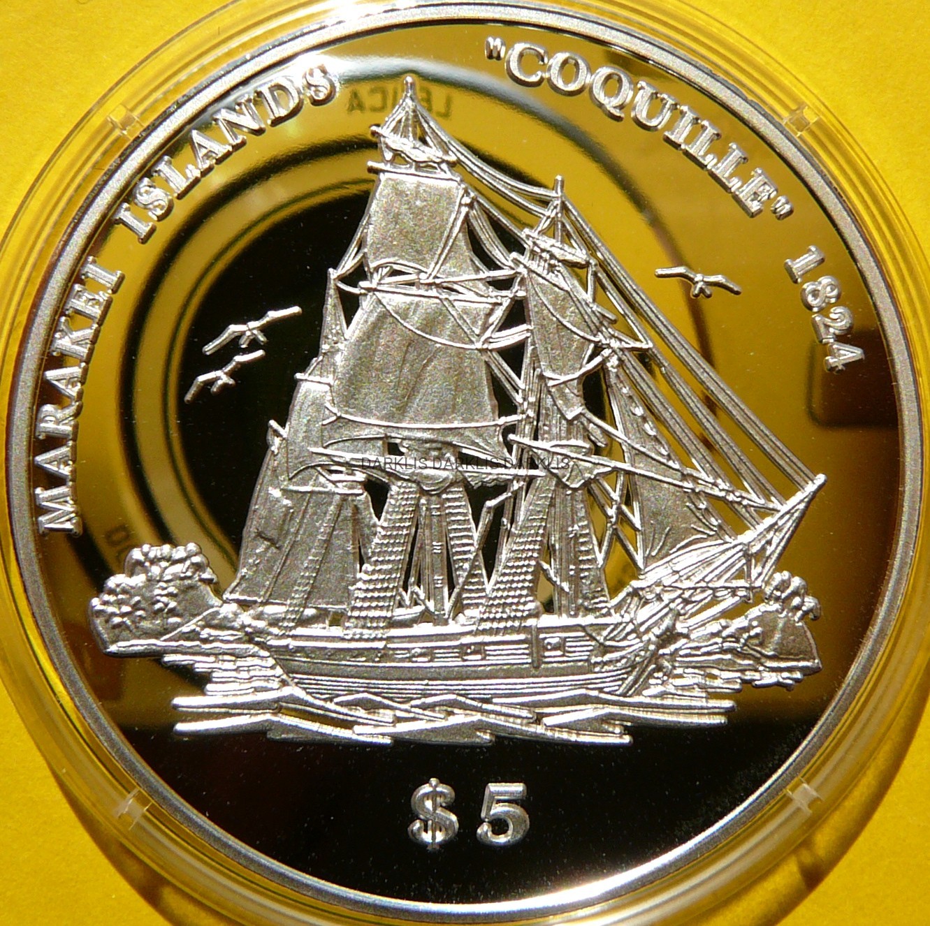 5$ KIRIBATI 1999 ŻAGLOWIEC ODKRYCIA WYSP MARAKEI RZADKA