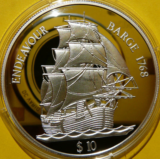10$ FIJI 1998 ŻAGLOWIEC ENDEAVOUR SREBRO UNCJA