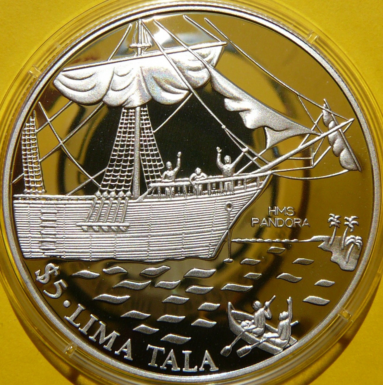 5 TALA TOKELAU 1993 ŻAGLOWIEC HMS PANDORA SREBRO UNCJA