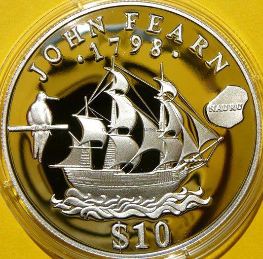 10$ NAURU 1994 ŻAGLOWIEC JOHN FEARN RZADKA