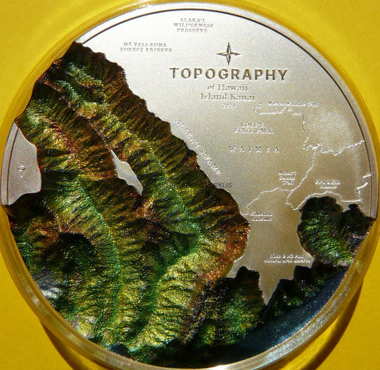 25$ COOK 2024 HAWAII TOPOGRAPHY HIGH RELIEF RZADKA