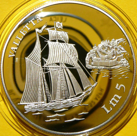 5 LIRÓW MALTA 1994 ŻAGLOWIEC VALLETTA RZADKA