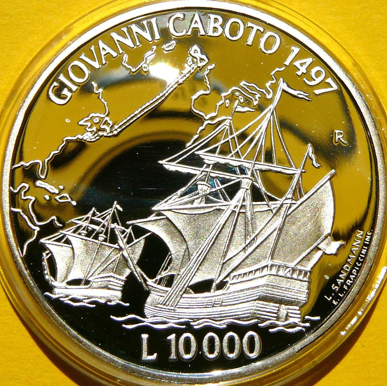 10000 LIR SAN MARINO 1997 ŻAGLOWIEC GIOVANNI CABOTO