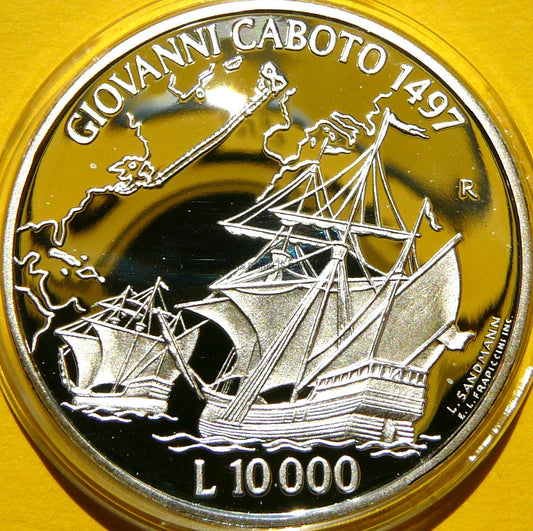 10000 LIR SAN MARINO 1997 ŻAGLOWIEC GIOVANNI CABOTO