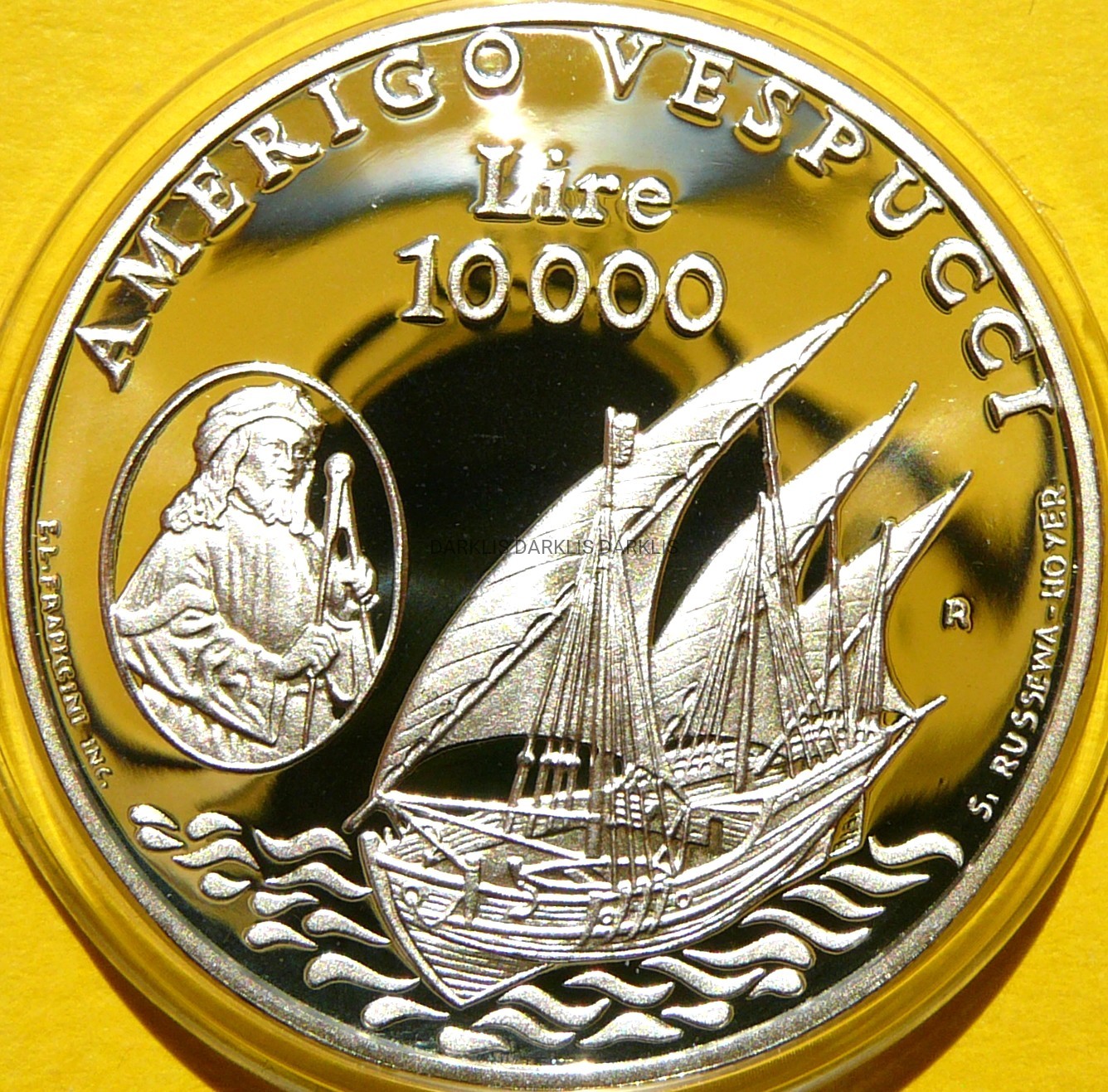 10000 LIR SAN MARINO 1995 ŻAGLOWIEC AMERIGO VESPUCCI