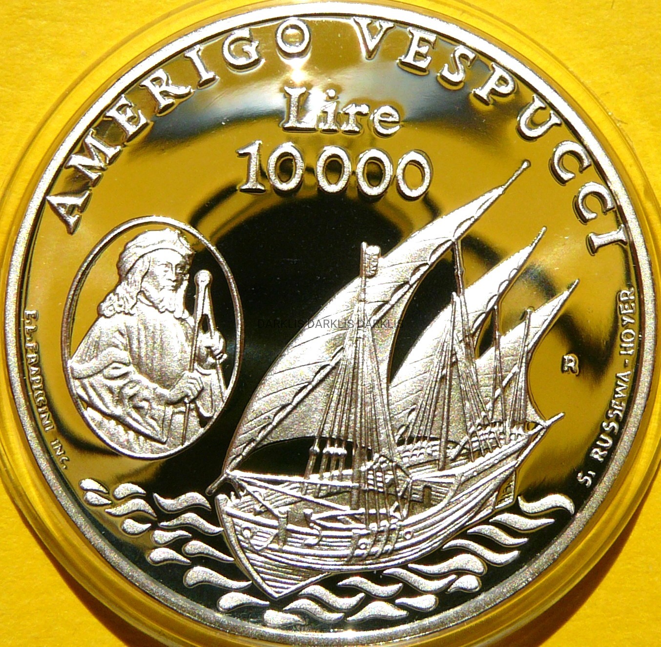 10000 LIR SAN MARINO 1995 ŻAGLOWIEC AMERIGO VESPUCCI