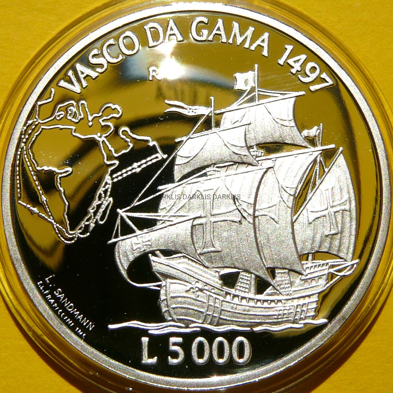 5000 LIR SAN MARINO 1997 ŻAGLOWIEC VASCO DA GAMMA