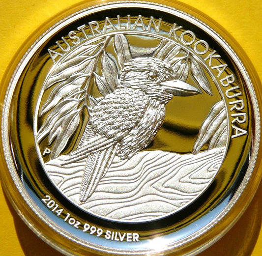 1$ AUSTRALIA 2014 KOOKABURRA Ag Oz HIGH RELIEF RZADKA