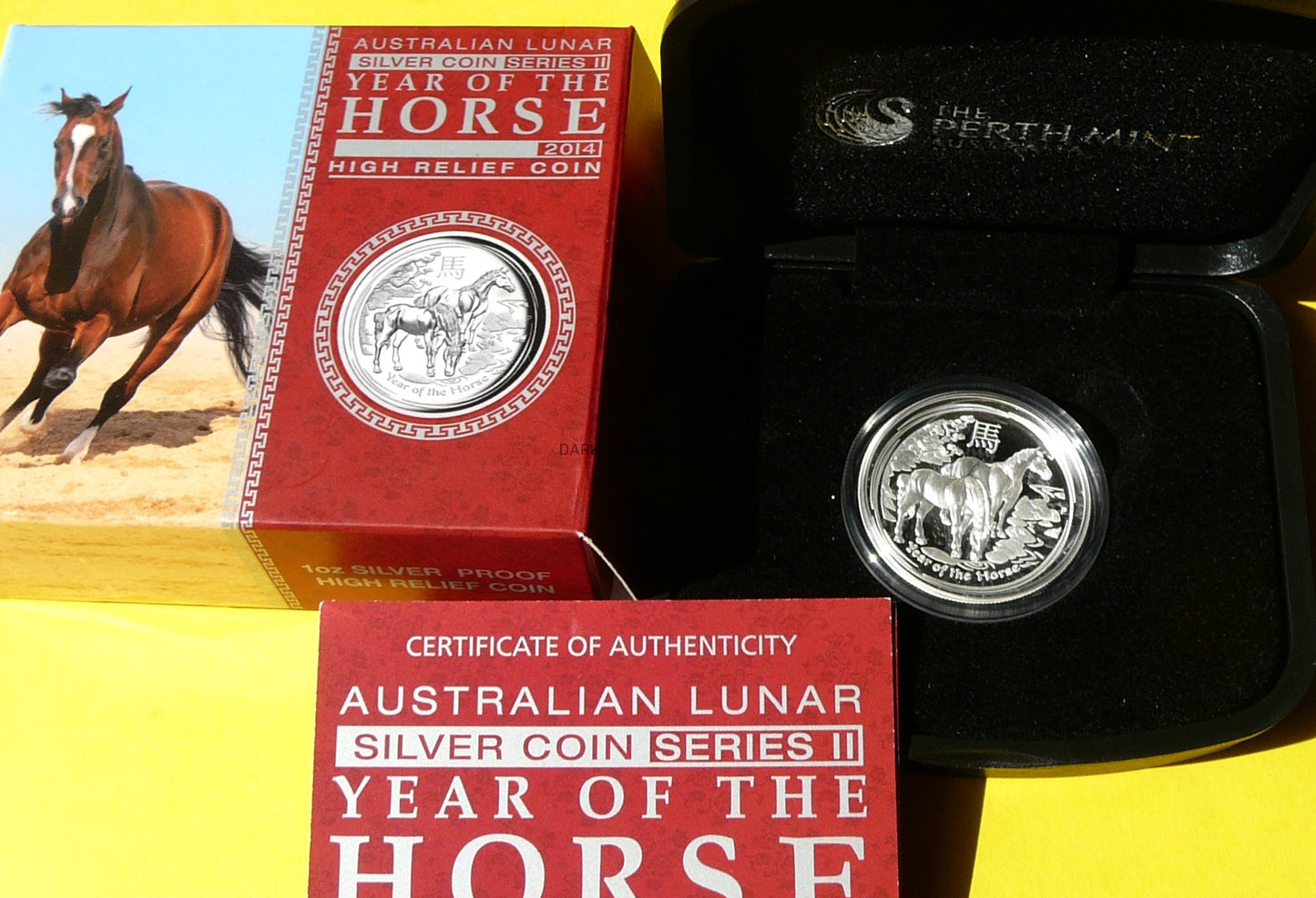 1$ AUSTRALIA 2014 ROK KONIA LUNAR HIGH RELIEF RZADKA