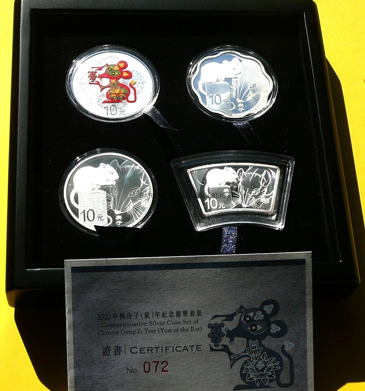 4 x 10 YUAN CHINY 2020 ROK SZCZURA LUNAR BARDZO RZADKA