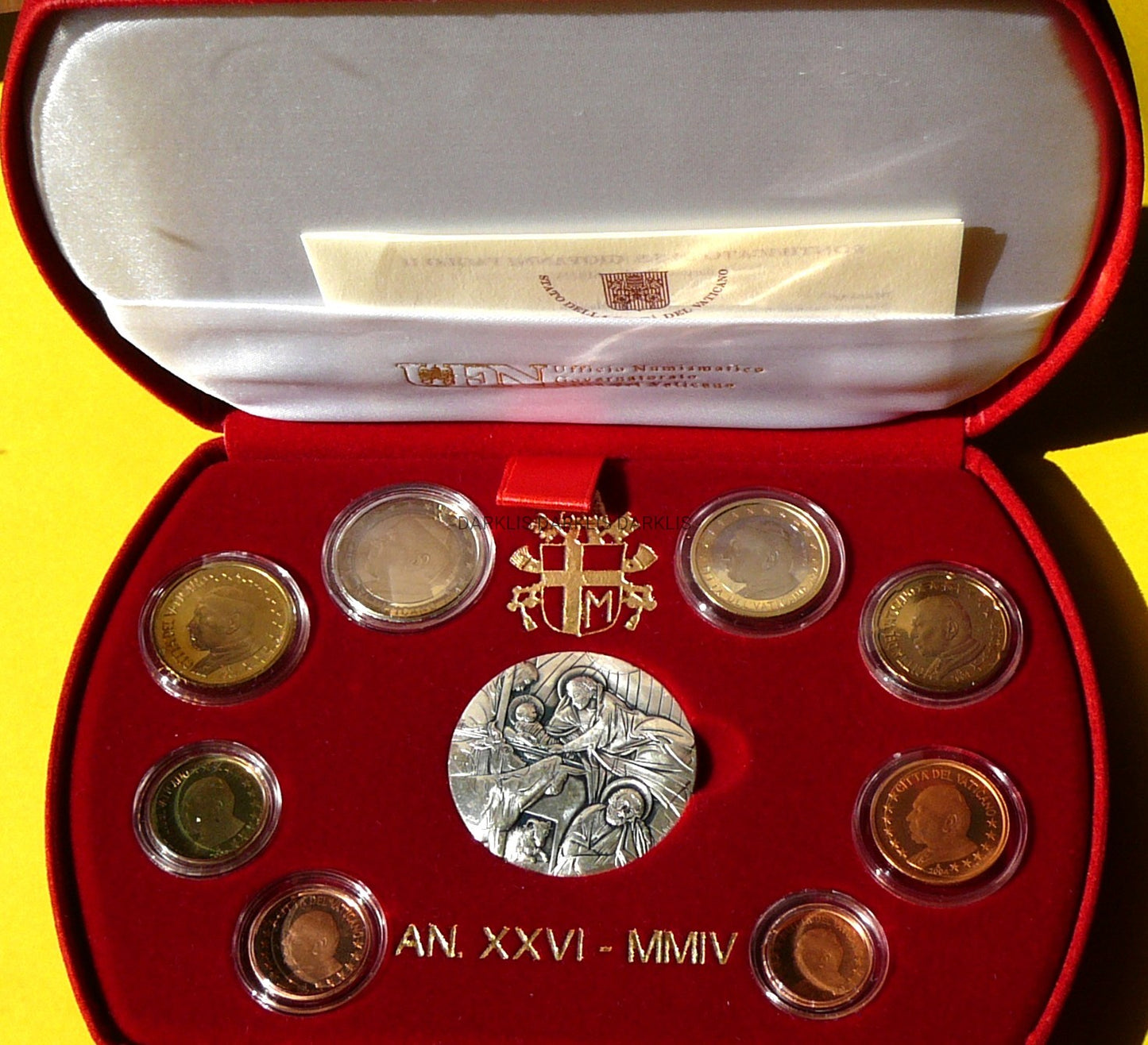 KMS EURO + MEDAL WATYKAN 2004 PAPIEŻ JAN PAWEŁ II PROOF