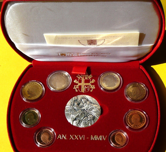 KMS EURO + MEDAL WATYKAN 2004 PAPIEŻ JAN PAWEŁ II PROOF