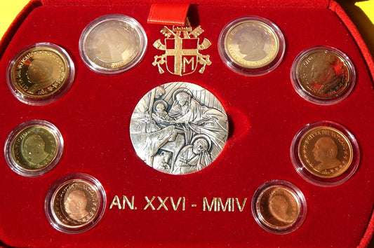 KMS EURO + MEDAL WATYKAN 2004 PAPIEŻ JAN PAWEŁ II PROOF
