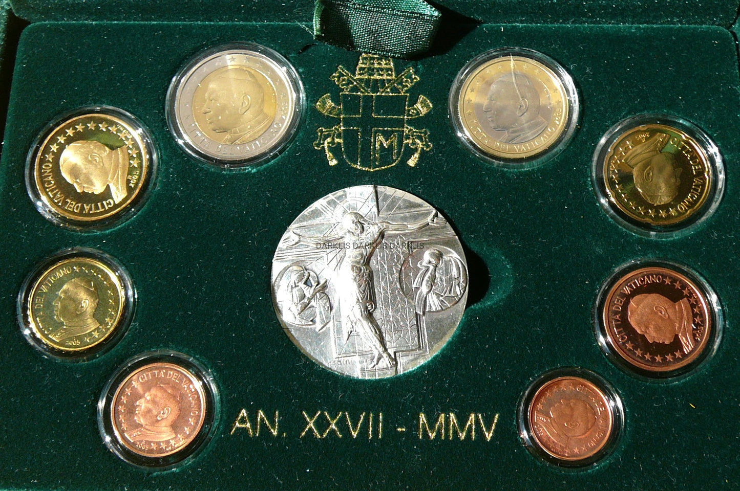 KMS EURO + MEDAL WATYKAN 2005 PAPIEŻ JAN PAWEŁ II PROOF
