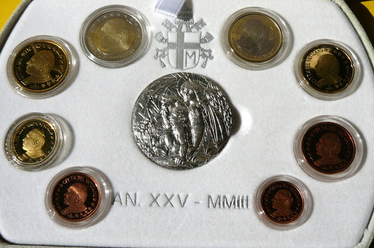 KMS EURO + MEDAL WATYKAN 2003 PAPIEŻ JAN PAWEŁ II PROOF