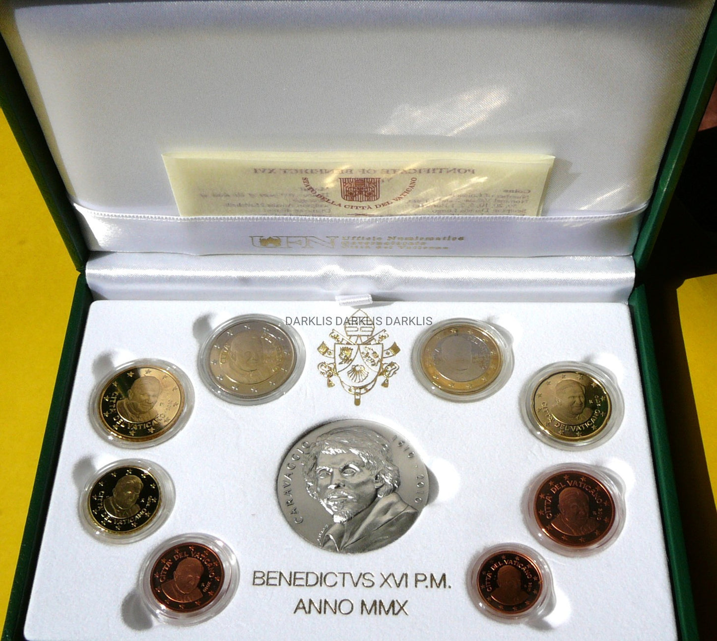 KMS EURO + MEDAL WATYKAN 2010 PAPIEŻ BENEDYKT XVI PROOF