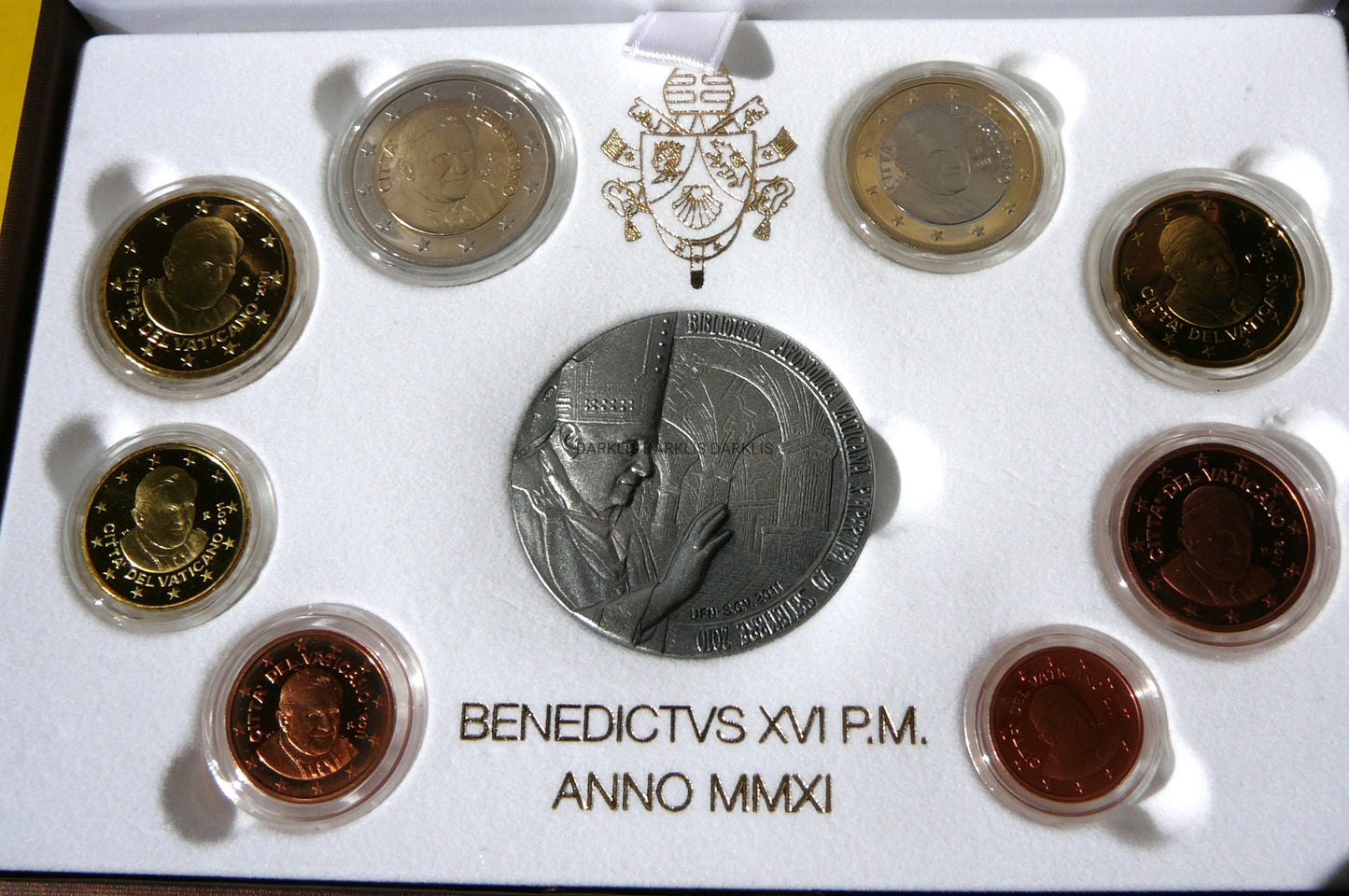 KMS EURO + MEDAL WATYKAN 2011 PAPIEŻ BENEDYKT XVI PROOF