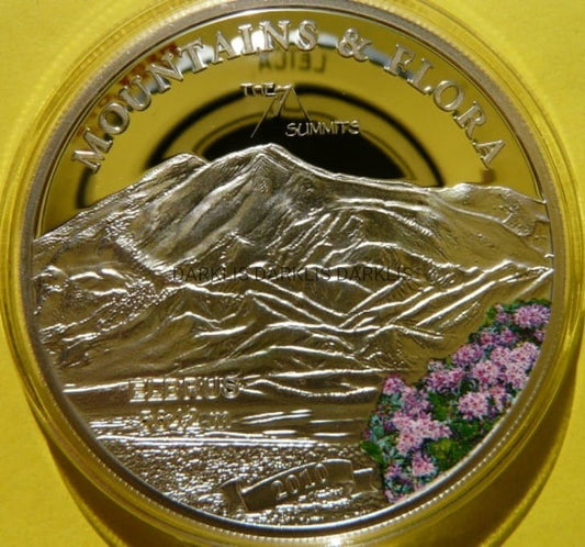 5$ PALAU 2010 KAUKAZ ELBRUS GÓRY KWIATY Ag +CER