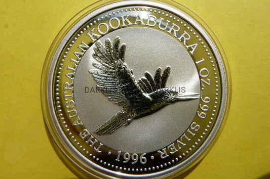 1$ AUSTRALIA 1996 PTAK KOOKABURRA ZIMORODEK Ag 999 Oz
