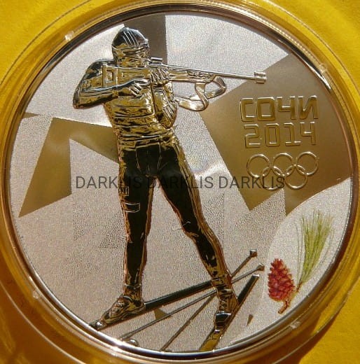 3 RUBLE ROSJA 2014 NARCIARSTWO BIATHLON OLIMPIADA SOCZI