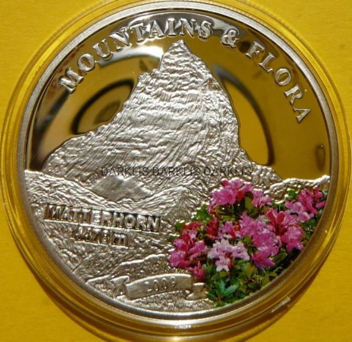 5$ PALAU 2009 SZCZYT MATTERHORN GÓRY KWIATY Ag