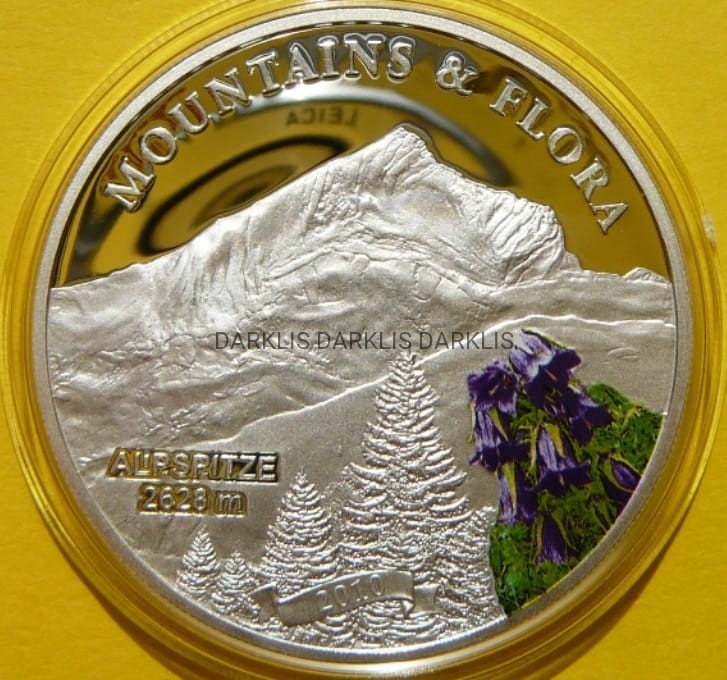 5$ PALAU ALPY BAWARIA ALPSPITZE GÓRY KWIATY Ag +CE