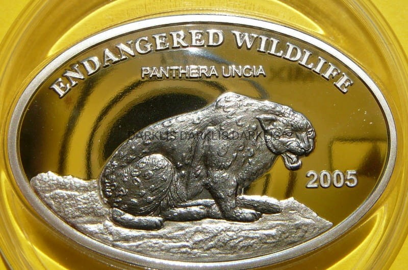 500 TUGRIK MONGOLIA 2005 IRBIS ŚNIEŻNY Ag RZADKA