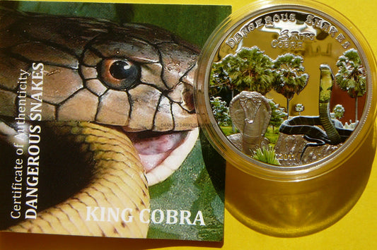 5$ COOK 2011 WĄŻ KOBRA KRÓLEWSKA SREBRO 925 RZADKA