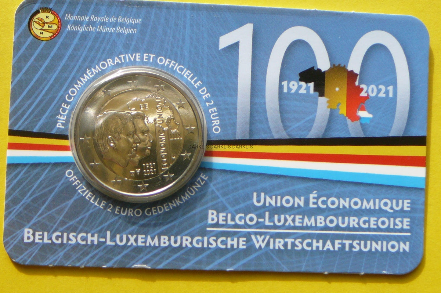 2 EURO BELGIA 2021 100 LECIE UNII GOSPODARCZEJ UNC
