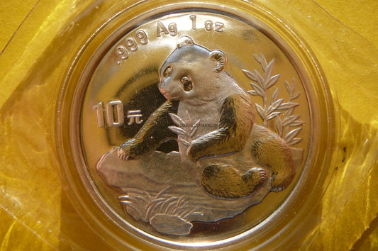 10 YUAN CHINY 1998 PANDA WIELKA Ag 999 Oz MENNICZA