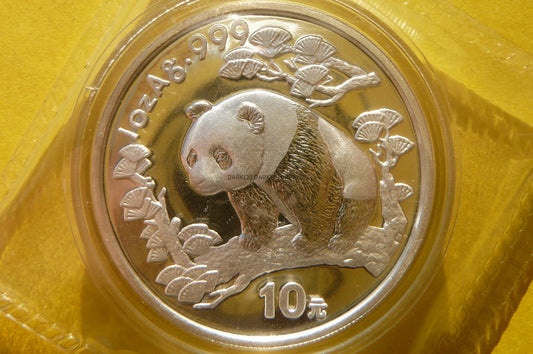 10 YUAN CHINY 1997 PANDA WIELKA Ag 999 Oz MENNICZA