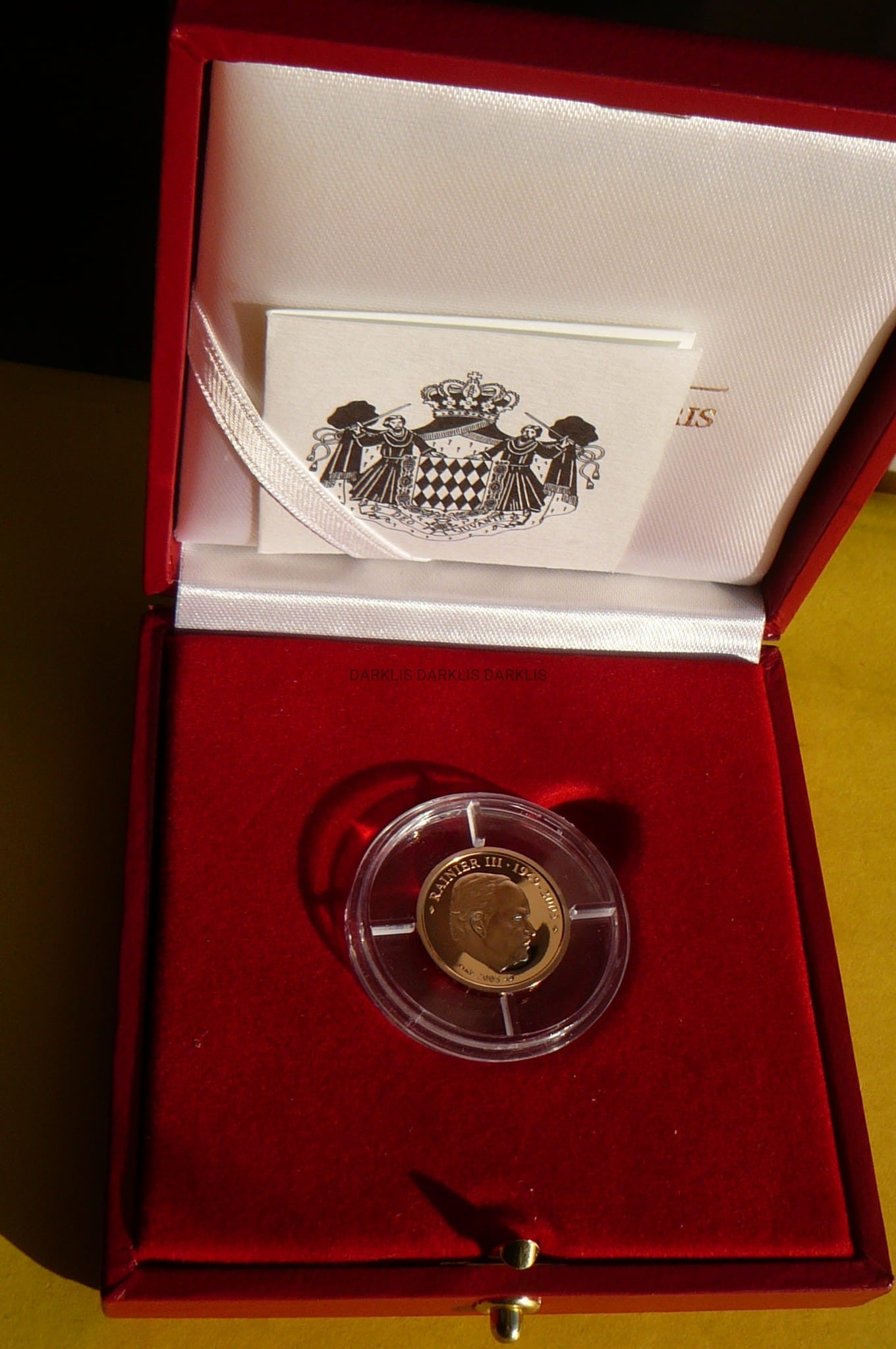 10 EURO MONACO 2005 ŚMIERĆ RAINIERA III ZŁOTO +CER