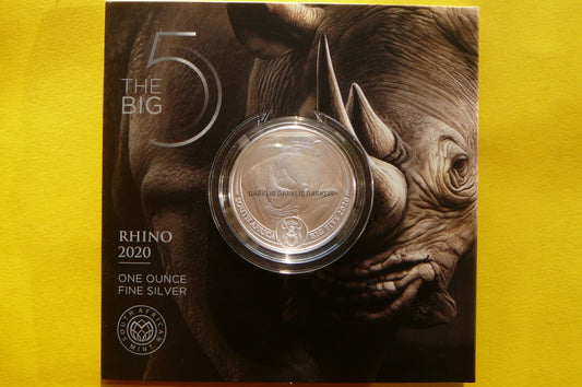 5 RAND RPA 2020 NOSOROŻEC WIELKA PIĄTKA Ag 999 Oz
