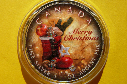 5$ KANADA 2018 WESOŁYCH ŚWIĄT PREZENT Ag Oz KOLOR